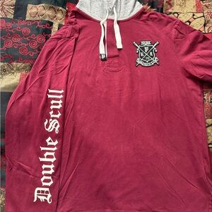 Polo Ralph Lauren “Double Scull/Rowing Club” RL39 Maroon/White Hooded Sweatshirt